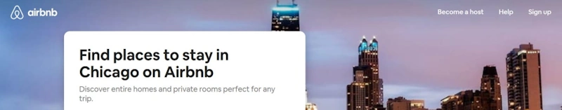 Airbnb promotional banner representing Airbnb Chicago airport transfers